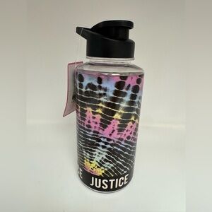 Justice Plastic Water Bottle 35.2 oz Tie Dye Color Changing